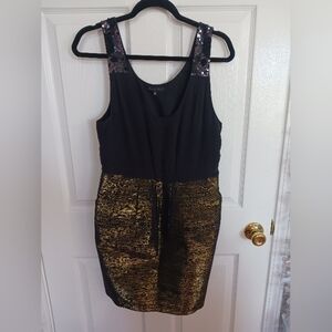 Broadway and Become 100% silk sequin bead party holiday mini sleeveless dress 10